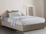 Letto piazza e mezza Arbo, adatto per materasso Cm 120x190, Tortora