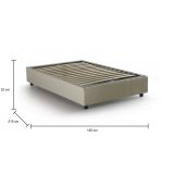 Letto piazza e mezza Arianna, Letto contenitore con rivestimento in tessuto, 100% Made in Italy, Apertura frontale, adatto per materasso Cm 120x200, Beige