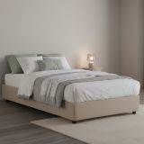 Letto piazza e mezza Ariba, adatto per materasso Cm 120x190, Beige