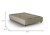 Letto piazza e mezza Ariba, adatto per materasso Cm 120x190, Beige