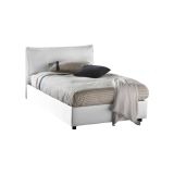 Letto piazza e mezza Arnaldo, adatto per materasso Cm 120x200, Bianco