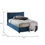 Letto piazza e mezza Arnaldo, adatto per materasso Cm 120x200, Blu
