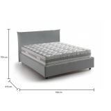 Letto piazza e mezza Arpaise, con materasso Cm 120x190 incluso, Grigio
