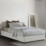 Letto piazza e mezza Asid, adatto per materasso Cm 120x190, Bianco