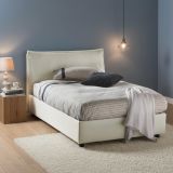 Letto piazza e mezza Asso, adatto per materasso Cm 120x190, Beige