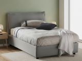 Letto piazza e mezza Asso, adatto per materasso Cm 120x190, Grigio