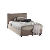 Letto piazza e mezza Asso, adatto per materasso Cm 120x190, Tortora