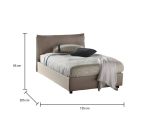 Letto piazza e mezza Asso, adatto per materasso Cm 120x190, Tortora