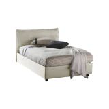 Letto piazza e mezza Attinia, con materasso Cm 120x190 incluso, Beige
