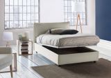 Letto piazza e mezza Attinia, con materasso Cm 120x190 incluso, Beige