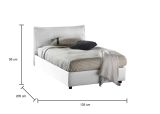 Letto piazza e mezza Attinia, con materasso Cm 120x190 incluso, Bianco