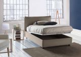 Letto piazza e mezza Attinia, con materasso Cm 120x190 incluso, Tortora