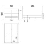 Letto piazza e mezza Aure, Sommier per camera da letto, Giroletto per stanza, Struttura porta materasso, 211x158 h110 cm, Grigio