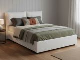 Letto piazza e mezza Bacio, con materasso Cm 120x190 incluso, Bianco