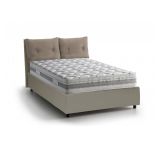 Letto piazza e mezza Bacio, con materasso Cm 120x190 incluso, Tortora