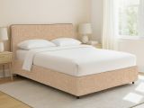 Letto Piazza e Mezza Beige Sfoderabile Contenitore, Dimensione Materasso 120x190 cm - Cirie