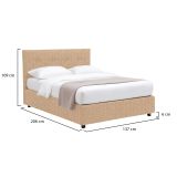 Letto Piazza e Mezza Beige Sfoderabile Contenitore, Dimensione Materasso 120x190 cm - Dogliola