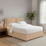 Letto Piazza e Mezza Beige Sfoderabile Contenitore, Dimensione Materasso 120x190 cm - Erchie