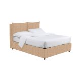 Letto Piazza e Mezza Beige Sfoderabile Contenitore, Dimensione Materasso 120x190 cm - Erchie