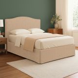 Letto Piazza e Mezza Beige Sfoderabile Contenitore, Dimensione Materasso 120x190 cm - Lavagna