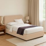 Letto Piazza e Mezza Beige Sfoderabile Contenitore, Dimensione Materasso 120x190 cm - Rodero