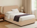 Letto Piazza e Mezza Beige Sfoderabile Contenitore, Dimensione Materasso 120x190 cm - Rodero