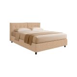 Letto Piazza e Mezza Beige Sfoderabile Contenitore, Dimensione Materasso 120x200 cm - Concesio