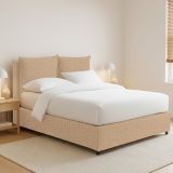 Letto Piazza e Mezza Beige Sfoderabile Contenitore, Dimensione Materasso 120x200 cm - Diamante