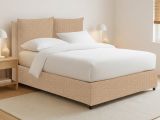 Letto Piazza e Mezza Beige Sfoderabile Contenitore, Dimensione Materasso 120x200 cm - Diamante
