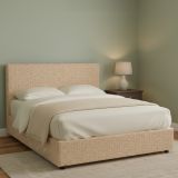 Letto Piazza e Mezza Beige Sfoderabile Contenitore, Dimensione Materasso 120x200 cm - Noceto
