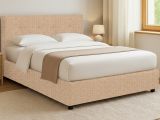 Letto Piazza e Mezza Beige Sfoderabile Contenitore, Dimensione Materasso 120x200 cm - Pollutri