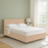 Letto Piazza e Mezza Beige Sfoderabile Contenitore, Dimensione Materasso 120x200 cm - Silandro