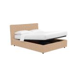 Letto Piazza e Mezza Beige Sfoderabile Contenitore, Dimensione Materasso 120x200 cm - Silandro