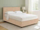 Letto Piazza e Mezza Beige Sfoderabile Contenitore, Dimensione Materasso 120x200 cm - Silandro