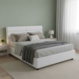 Letto Piazza e Mezza Bianco Materasso Incluso Sfoderabile, Contenitore Made in Italy - Brinzio