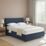 Letto Piazza e Mezza blu Sfoderabile Contenitore, Dimensione Materasso 120x190 cm - Cirie