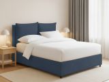 Letto Piazza e Mezza blu Sfoderabile Contenitore, Dimensione Materasso 120x190 cm - Erchie