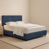 Letto Piazza e Mezza blu Sfoderabile Contenitore, Dimensione Materasso 120x190 cm - Medolago