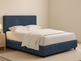 Letto Piazza e Mezza blu Sfoderabile Contenitore, Dimensione Materasso 120x190 cm - Medolago