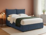 Letto Piazza e Mezza blu Sfoderabile Contenitore, Dimensione Materasso 120x190 cm - Rabbi