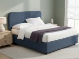 Letto Piazza e Mezza blu Sfoderabile Contenitore, Dimensione Materasso 120x190 cm - Rodero