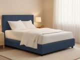 Letto Piazza e Mezza blu Sfoderabile Contenitore, Dimensione Materasso 120x200 cm - Codevigo