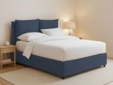 Letto Piazza e Mezza blu Sfoderabile Contenitore, Dimensione Materasso 120x200 cm - Diamante
