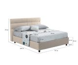 Letto piazza e mezza Brinzio, Con materasso Cm 120x200 incluso, Tortora
