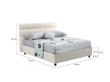 Letto piazza e mezza Briosco, Con materasso Cm 120x190 incluso, Beige