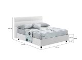 Letto piazza e mezza Briosco, Con materasso Cm 120x190 incluso, Bianco