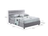 Letto piazza e mezza Briosco, Con materasso Cm 120x190 incluso, Grigio