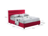 Letto piazza e mezza Briosco, Con materasso Cm 120x190 incluso, Rosso