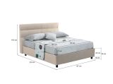 Letto piazza e mezza Briosco, Con materasso Cm 120x190 incluso, Tortora