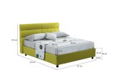 Letto piazza e mezza Briosco, Con materasso Cm 120x190 incluso, Verde